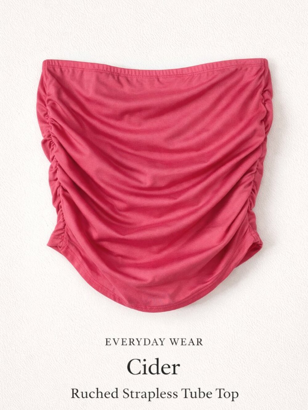 Cider Ruched Strapless Tube Top Fuchsia Pink NWT Y2K Stretch M